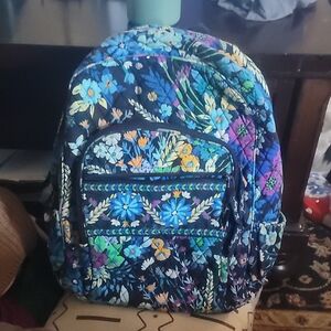 Vera Bradley Blue and Black Quilted Backpack